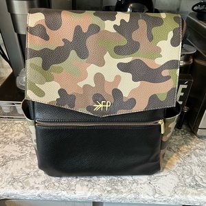 Freshly picked Camo diaper bag.